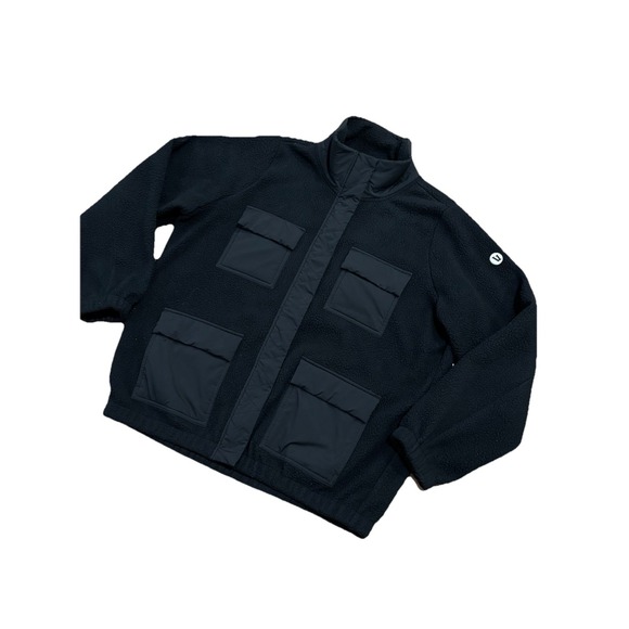 Vuori Women's Utility Sherpa Jacket Fleece Coat Pockets Dark Gray Size Large - Picture 3 of 8